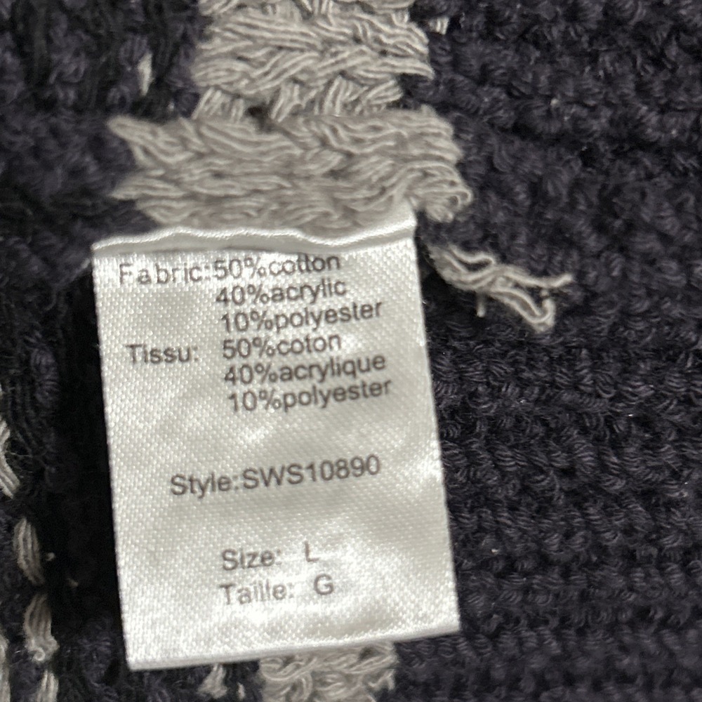 NWT Elan Crew Neck Sleeveless Sweater Top Blue Gray Large Cotton Blend NWT - Picture 6 of 6